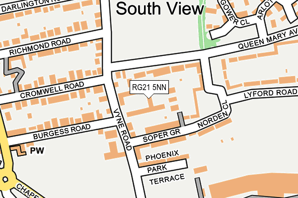RG21 5NN map - OS OpenMap – Local (Ordnance Survey) RG21 5NN map - OS OpenMap – Local (Ordnance Survey)