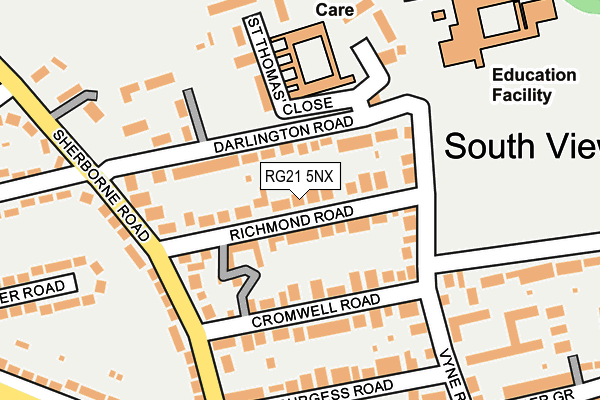 RG21 5NX map - OS OpenMap – Local (Ordnance Survey) RG21 5NX map - OS OpenMap – Local (Ordnance Survey)