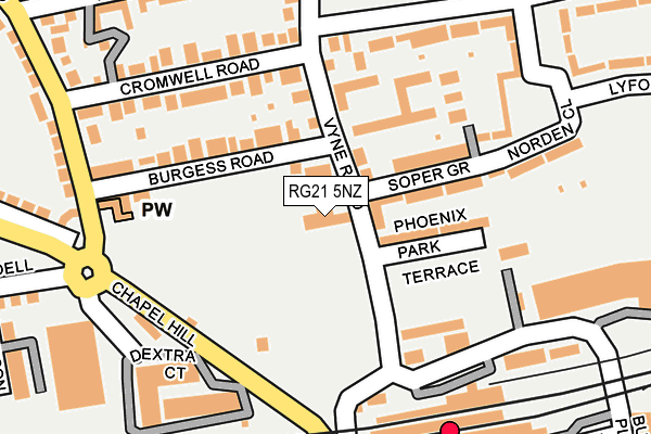 RG21 5NZ map - OS OpenMap – Local (Ordnance Survey) RG21 5NZ map - OS OpenMap – Local (Ordnance Survey)