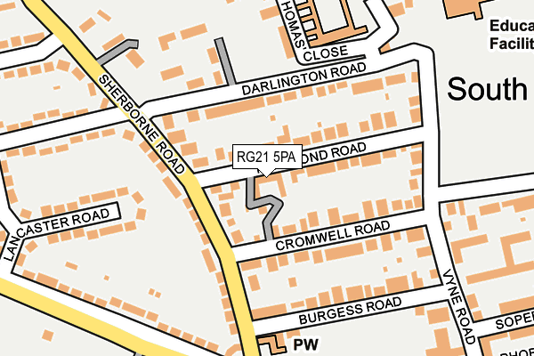 RG21 5PA map - OS OpenMap – Local (Ordnance Survey) RG21 5PA map - OS OpenMap – Local (Ordnance Survey)