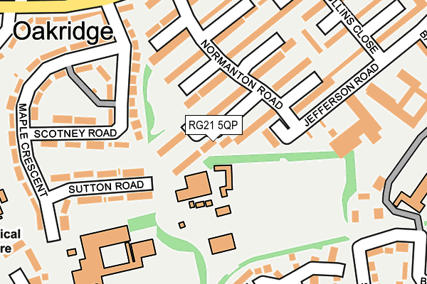RG21 5QP map - OS OpenMap – Local (Ordnance Survey) RG21 5QP map - OS OpenMap – Local (Ordnance Survey)