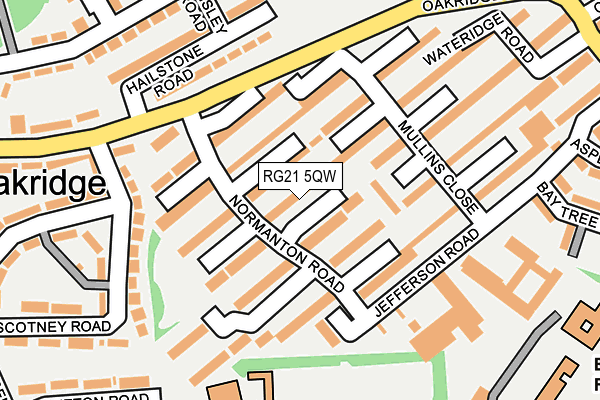 RG21 5QW map - OS OpenMap – Local (Ordnance Survey) RG21 5QW map - OS OpenMap – Local (Ordnance Survey)