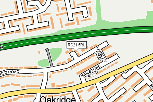 RG21 5RU map - OS OpenMap – Local (Ordnance Survey) RG21 5RU map - OS OpenMap – Local (Ordnance Survey)