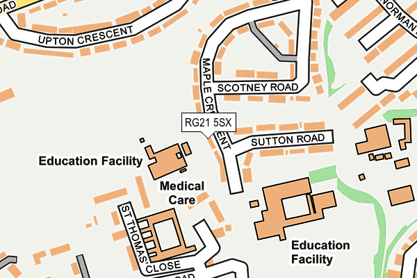RG21 5SX map - OS OpenMap – Local (Ordnance Survey) RG21 5SX map - OS OpenMap – Local (Ordnance Survey)