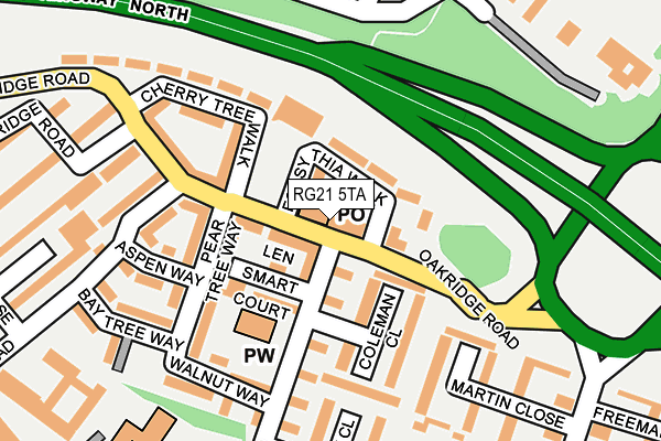 RG21 5TA map - OS OpenMap – Local (Ordnance Survey) RG21 5TA map - OS OpenMap – Local (Ordnance Survey)