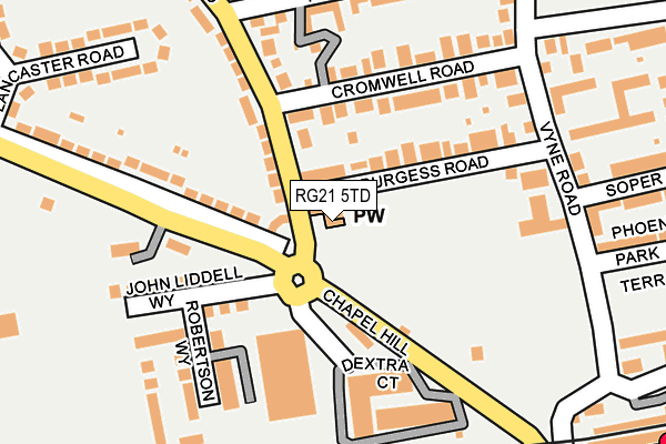 RG21 5TD map - OS OpenMap – Local (Ordnance Survey) RG21 5TD map - OS OpenMap – Local (Ordnance Survey)