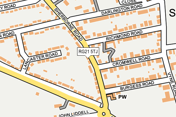 RG21 5TJ map - OS OpenMap – Local (Ordnance Survey) RG21 5TJ map - OS OpenMap – Local (Ordnance Survey)