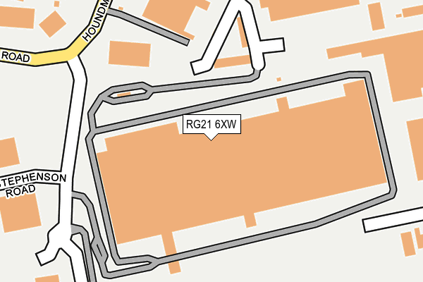 RG21 6XW map - OS OpenMap – Local (Ordnance Survey) RG21 6XW map - OS OpenMap – Local (Ordnance Survey)