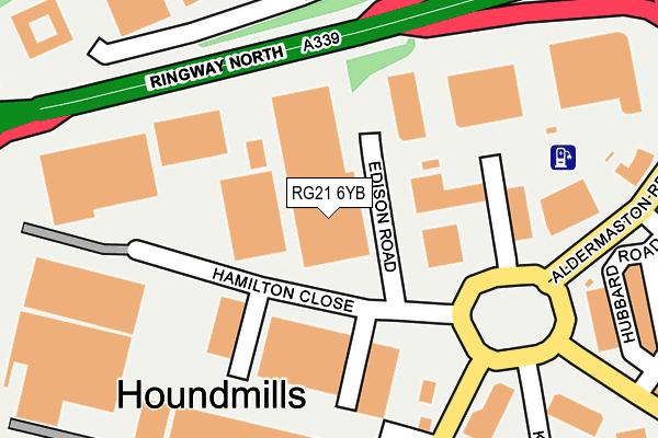 RG21 6YB map - OS OpenMap – Local (Ordnance Survey) RG21 6YB map - OS OpenMap – Local (Ordnance Survey)