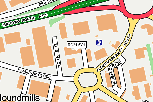 RG21 6YH map - OS OpenMap – Local (Ordnance Survey) RG21 6YH map - OS OpenMap – Local (Ordnance Survey)