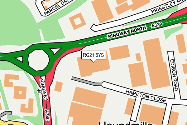 RG21 6YS map - OS OpenMap – Local (Ordnance Survey) RG21 6YS map - OS OpenMap – Local (Ordnance Survey)