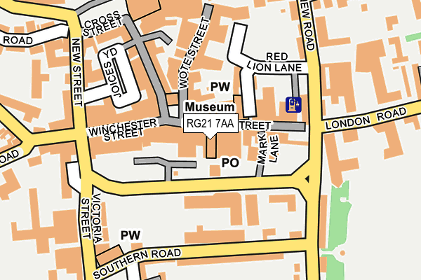RG21 7AA map - OS OpenMap – Local (Ordnance Survey) RG21 7AA map - OS OpenMap – Local (Ordnance Survey)