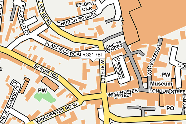 RG21 7BT map - OS OpenMap – Local (Ordnance Survey) RG21 7BT map - OS OpenMap – Local (Ordnance Survey)
