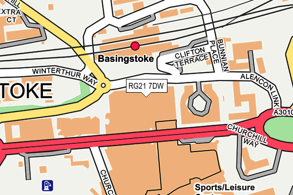 RG21 7DW map - OS OpenMap – Local (Ordnance Survey) RG21 7DW map - OS OpenMap – Local (Ordnance Survey)
