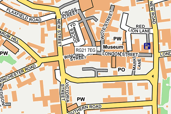 RG21 7EG map - OS OpenMap – Local (Ordnance Survey) RG21 7EG map - OS OpenMap – Local (Ordnance Survey)