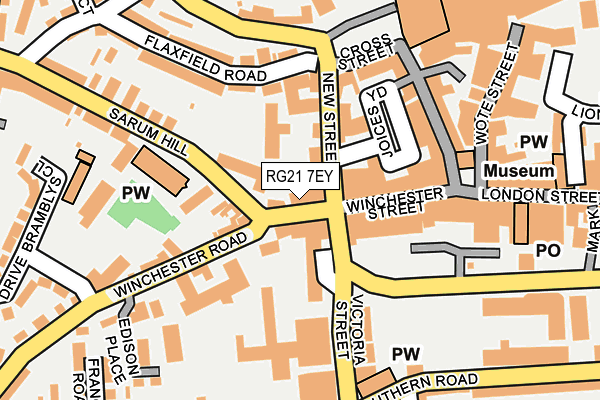 RG21 7EY map - OS OpenMap – Local (Ordnance Survey) RG21 7EY map - OS OpenMap – Local (Ordnance Survey)
