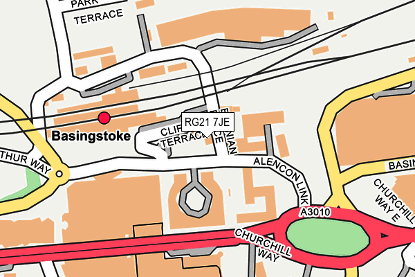 RG21 7JE map - OS OpenMap – Local (Ordnance Survey) RG21 7JE map - OS OpenMap – Local (Ordnance Survey)