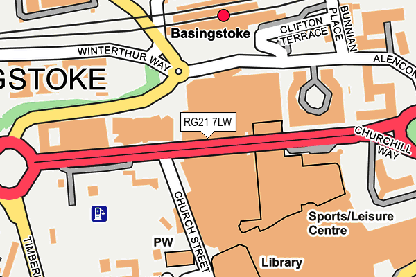 RG21 7LW map - OS OpenMap – Local (Ordnance Survey) RG21 7LW map - OS OpenMap – Local (Ordnance Survey)