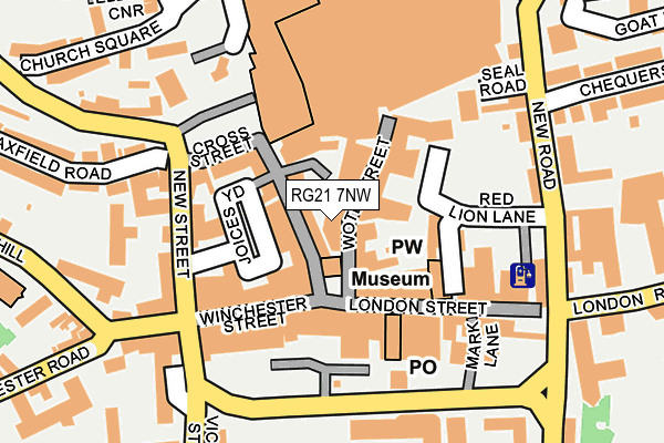 RG21 7NW map - OS OpenMap – Local (Ordnance Survey) RG21 7NW map - OS OpenMap – Local (Ordnance Survey)