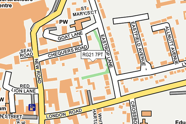 RG21 7PT map - OS OpenMap – Local (Ordnance Survey) RG21 7PT map - OS OpenMap – Local (Ordnance Survey)