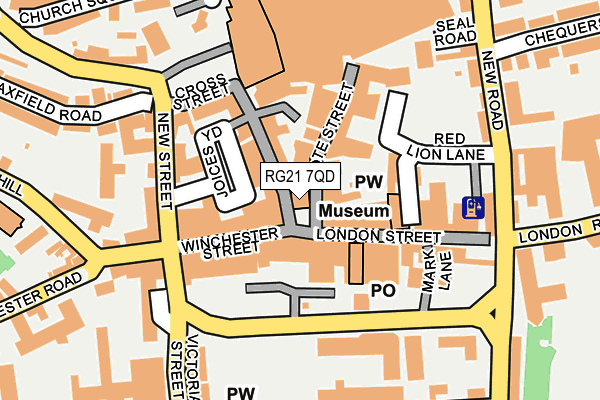 RG21 7QD map - OS OpenMap – Local (Ordnance Survey) RG21 7QD map - OS OpenMap – Local (Ordnance Survey)