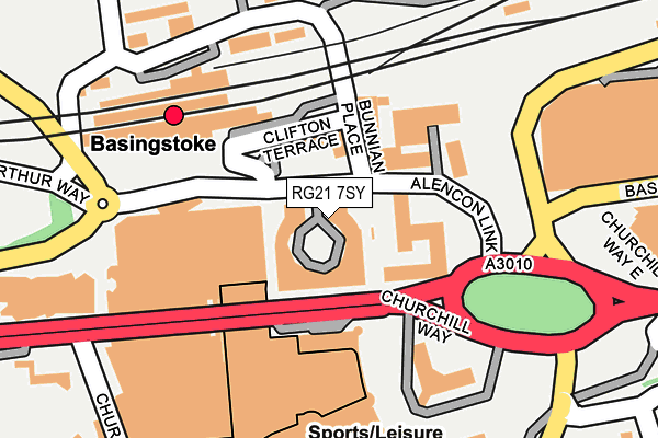 RG21 7SY map - OS OpenMap – Local (Ordnance Survey) RG21 7SY map - OS OpenMap – Local (Ordnance Survey)