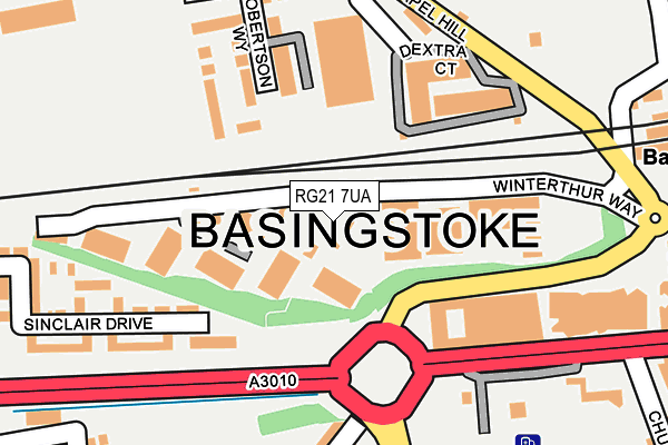 RG21 7UA map - OS OpenMap – Local (Ordnance Survey) RG21 7UA map - OS OpenMap – Local (Ordnance Survey)