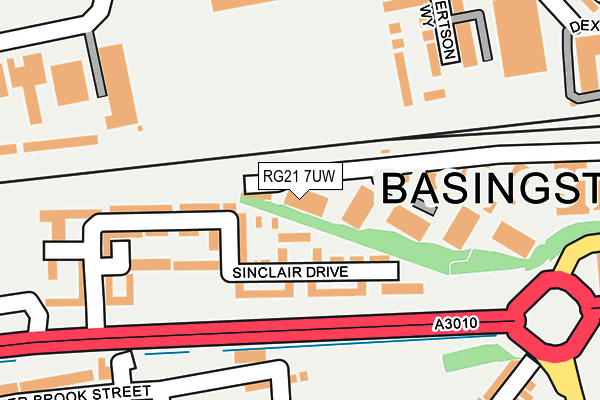 RG21 7UW map - OS OpenMap – Local (Ordnance Survey) RG21 7UW map - OS OpenMap – Local (Ordnance Survey)