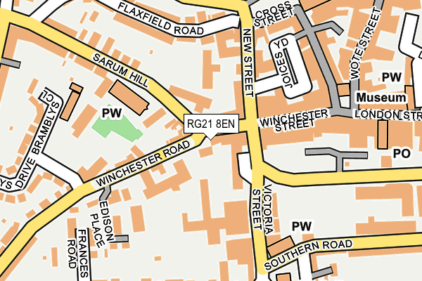 RG21 8EN map - OS OpenMap – Local (Ordnance Survey) RG21 8EN map - OS OpenMap – Local (Ordnance Survey)