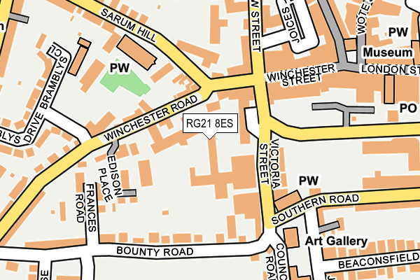RG21 8ES map - OS OpenMap – Local (Ordnance Survey) RG21 8ES map - OS OpenMap – Local (Ordnance Survey)