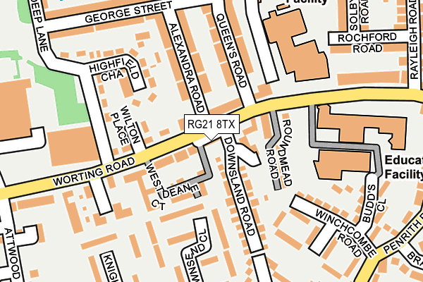 RG21 8TX map - OS OpenMap – Local (Ordnance Survey) RG21 8TX map - OS OpenMap – Local (Ordnance Survey)