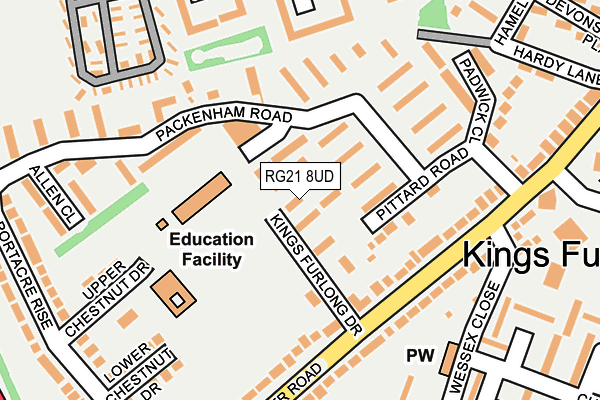 RG21 8UD map - OS OpenMap – Local (Ordnance Survey) RG21 8UD map - OS OpenMap – Local (Ordnance Survey)
