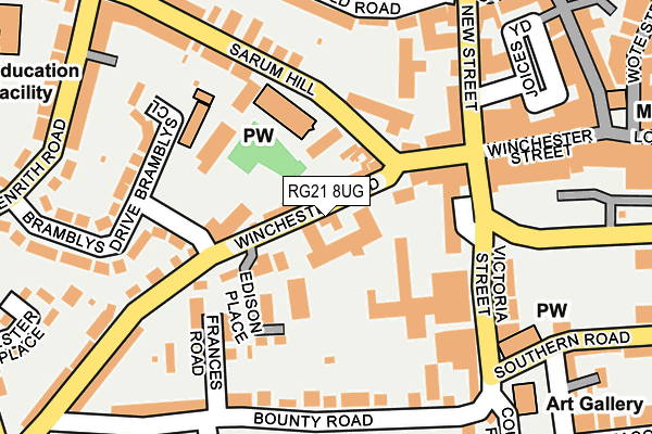 RG21 8UG map - OS OpenMap – Local (Ordnance Survey) RG21 8UG map - OS OpenMap – Local (Ordnance Survey)