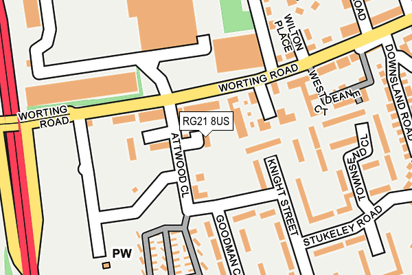 RG21 8US map - OS OpenMap – Local (Ordnance Survey) RG21 8US map - OS OpenMap – Local (Ordnance Survey)