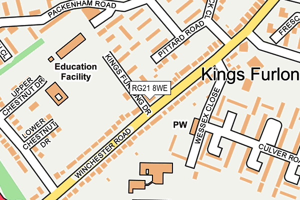 RG21 8WE map - OS OpenMap – Local (Ordnance Survey) RG21 8WE map - OS OpenMap – Local (Ordnance Survey)