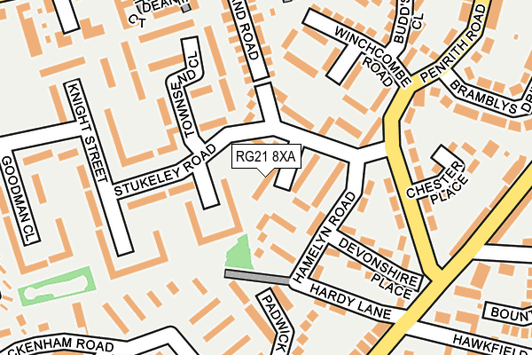 RG21 8XA map - OS OpenMap – Local (Ordnance Survey) RG21 8XA map - OS OpenMap – Local (Ordnance Survey)