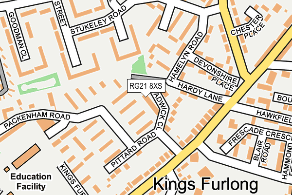 RG21 8XS map - OS OpenMap – Local (Ordnance Survey) RG21 8XS map - OS OpenMap – Local (Ordnance Survey)