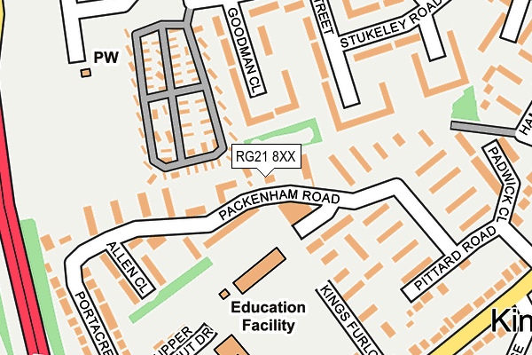 RG21 8XX map - OS OpenMap – Local (Ordnance Survey) RG21 8XX map - OS OpenMap – Local (Ordnance Survey)