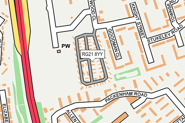 RG21 8YY map - OS OpenMap – Local (Ordnance Survey) RG21 8YY map - OS OpenMap – Local (Ordnance Survey)