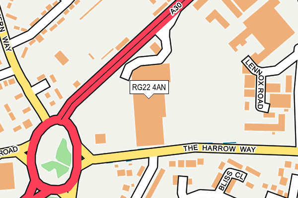 RG22 4AN map - OS OpenMap – Local (Ordnance Survey) RG22 4AN map - OS OpenMap – Local (Ordnance Survey)