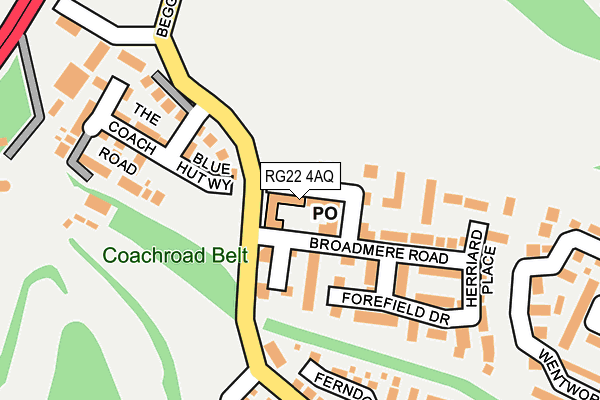 RG22 4AQ map - OS OpenMap – Local (Ordnance Survey) RG22 4AQ map - OS OpenMap – Local (Ordnance Survey)
