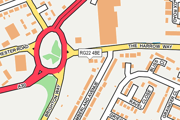 RG22 4BE map - OS OpenMap – Local (Ordnance Survey) RG22 4BE map - OS OpenMap – Local (Ordnance Survey)