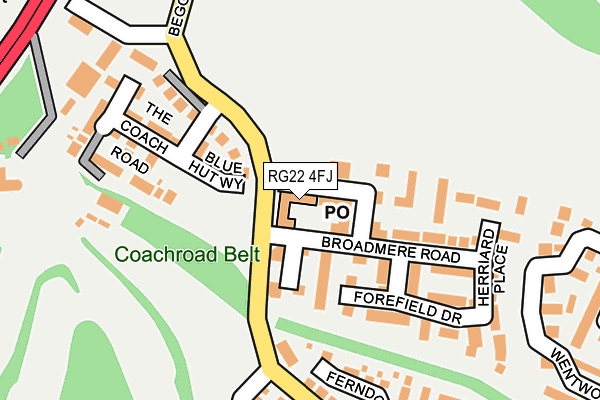 RG22 4FJ map - OS OpenMap – Local (Ordnance Survey) RG22 4FJ map - OS OpenMap – Local (Ordnance Survey)
