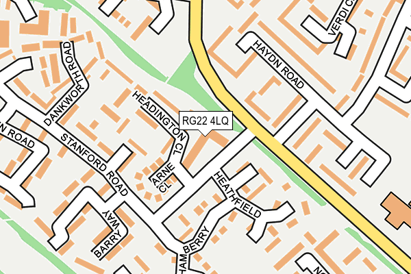RG22 4LQ map - OS OpenMap – Local (Ordnance Survey) RG22 4LQ map - OS OpenMap – Local (Ordnance Survey)