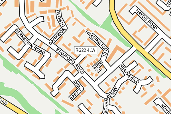 RG22 4LW map - OS OpenMap – Local (Ordnance Survey) RG22 4LW map - OS OpenMap – Local (Ordnance Survey)