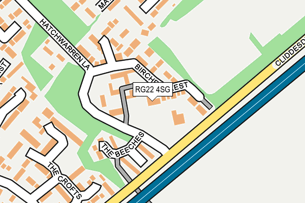 RG22 4SG map - OS OpenMap – Local (Ordnance Survey) RG22 4SG map - OS OpenMap – Local (Ordnance Survey)