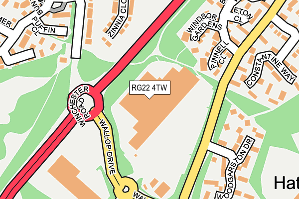 RG22 4TW map - OS OpenMap – Local (Ordnance Survey) RG22 4TW map - OS OpenMap – Local (Ordnance Survey)