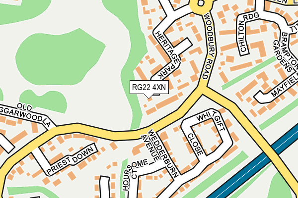 RG22 4XN map - OS OpenMap – Local (Ordnance Survey) RG22 4XN map - OS OpenMap – Local (Ordnance Survey)