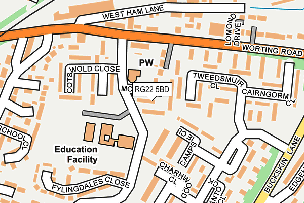 RG22 5BD map - OS OpenMap – Local (Ordnance Survey) RG22 5BD map - OS OpenMap – Local (Ordnance Survey)