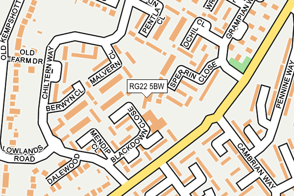 RG22 5BW map - OS OpenMap – Local (Ordnance Survey) RG22 5BW map - OS OpenMap – Local (Ordnance Survey)